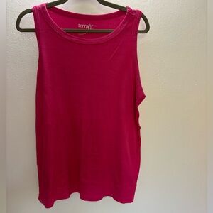 Terra & Sky Pink Pink Ribbed Tank Top 1X (16-18W)